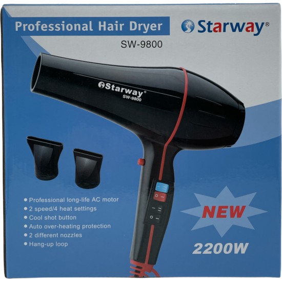 Starway Professional Hair Dryer Επαγγελματικό Πιστολάκι Μαλλιών, 2200W Starway Professional Hair Dryer Επαγγελματικό Πιστολάκι Μαλλιών, 2200W