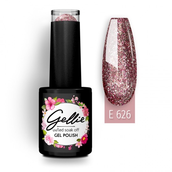 Ημιμόνιμο Βερνίκι Gellie - E 627 Μώβ με ιριδίζον ψιλό glitter Ημιμόνιμο Βερνίκι Gellie - E 627 Μώβ με ιριδίζον ψιλό glitter