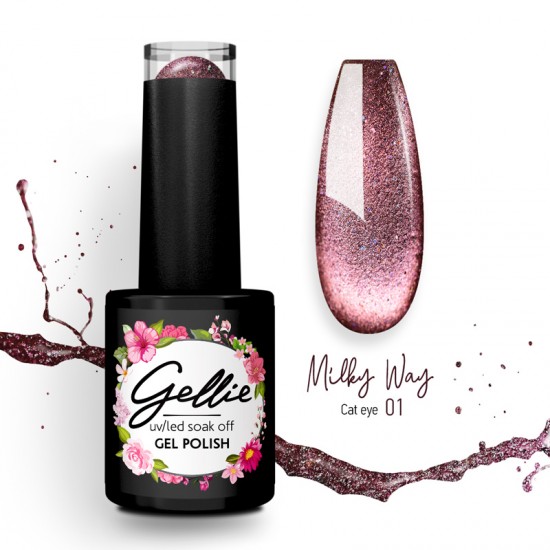 Ημιμόνιμο Βερνίκι Gellie Milky Way 2Ημιμόνιμο βερνίκι με Cat Eye εφέ