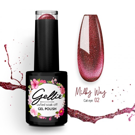 Ημιμόνιμο Βερνίκι Gellie Milky Way 3Ημιμόνιμο βερνίκι με Cat Eye εφέ