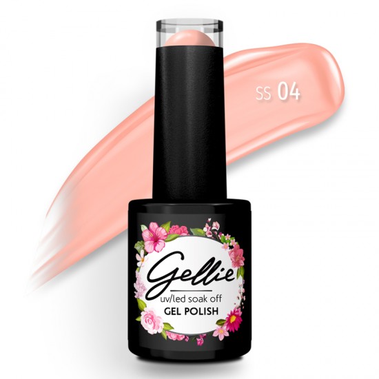 Ημιμόνιμο Βερνίκι Gellie SS 05 - Ροδακινί με ασημί shimmer και ιριδίζο&u